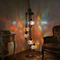 Multicolor multicolor jewel Turkish mosaic floor lamp in styled room — handmade Moroccan floor lamp (LMD5N3 (01-02-06-07-99))