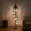 Multicolor multicolor jewel Turkish mosaic floor lamp in styled room — handmade Moroccan floor lamp (LMD5N3 (01-11-17-18-46))
