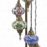 Close-up of Multicolor multicolor jewel mosaic glass globe pattern — floor lamp (LMD5N3 (03-05-17-19-67))