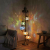 Multicolor multicolor jewel Turkish mosaic floor lamp in styled room — handmade Moroccan floor lamp (LMD5N3 (03-11-17-18-34))