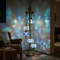 Blue blue jewel Turkish mosaic floor lamp in styled room — handmade Moroccan floor lamp (LMD5N3 (05-28-32-34-53))