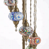 Close-up of Multicolor multicolor jewel mosaic glass globe pattern — floor lamp (LMD7N3 (01-03-17-18-21-34-67))