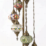 Close-up of Multicolor multicolor jewel mosaic glass globe pattern — floor lamp (LMD7N3 (04-07-14-24-50-96-98))