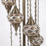 Close-up of Multicolor multicolor jewel mosaic glass globe pattern — floor lamp (LMD9N3 (3002))