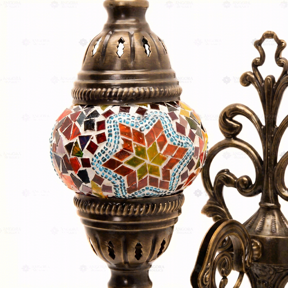 Multicolor Wall Sconce, close-up of the mosaic glass
