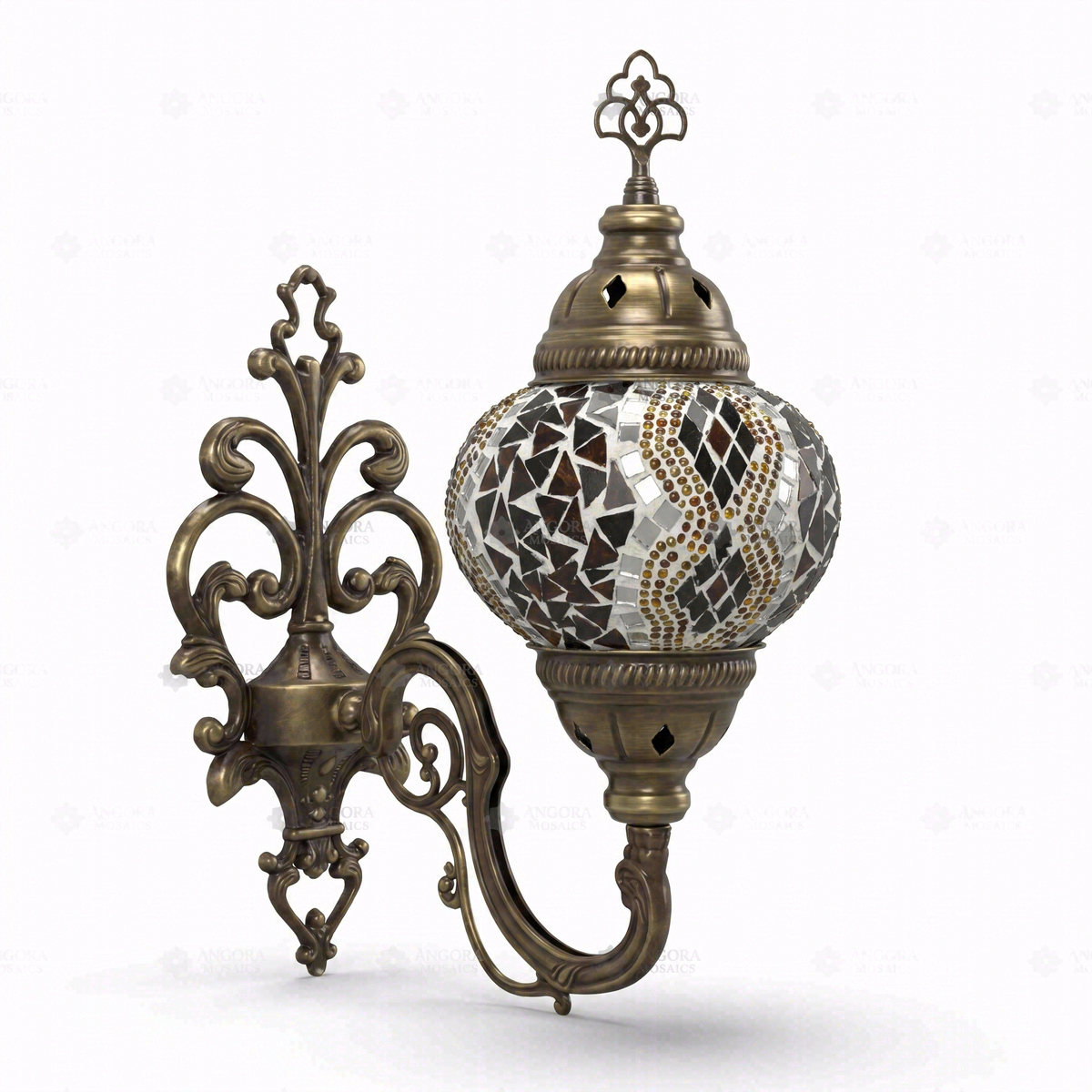 Amber Wall Sconce, switched off, on a white background