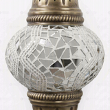 Close-up of White white glow mosaic glass globe pattern — wall sconce (ENV APN2017)