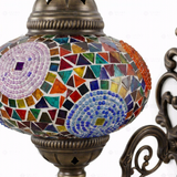 Close-up of Multicolor multicolor jewel mosaic glass globe pattern — wall sconce (ENV APN3001)