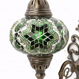 Close-up of Green green jewel mosaic glass globe pattern — wall sconce (ENV APN3003)