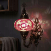 Pink pink rose Turkish mosaic wall sconce in styled room — handmade Moroccan wall sconce (ENV APN3008)