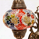 Close-up of Multicolor multicolor jewel mosaic glass globe pattern — wall sconce (ENV APN3012)