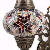 Close-up of Multicolor multicolor jewel mosaic glass globe pattern — wall sconce (ENV APN3017)