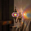 Multicolor multicolor jewel Turkish mosaic wall sconce in styled room — handmade Moroccan wall sconce (ENV APN3018)