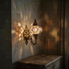 Warm Tones mixed warm Turkish mosaic wall sconce in styled room — handmade Moroccan wall sconce (ENV APN3019)