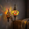 Multicolor multicolor jewel Turkish mosaic wall sconce in styled room — handmade Moroccan wall sconce (ENV APN3024)