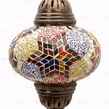 Close-up of Multicolor multicolor jewel mosaic glass globe pattern — wall sconce (ENV APN3024)