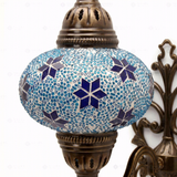 Close-up of Blue blue jewel mosaic glass globe pattern — wall sconce (ENV APN3027)