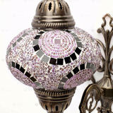 Close-up of Purple purple jewel mosaic glass globe pattern — wall sconce (ENV APN3041)