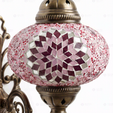Close-up of Pink pink rose mosaic glass globe pattern — wall sconce (ENV APN3044)