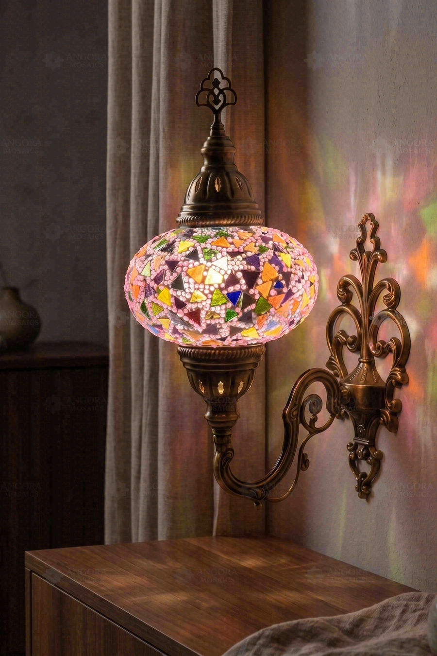 Pink Multicolor Wall Sconce