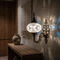 White white glow Turkish mosaic wall sconce in styled room — handmade Moroccan wall sconce (ENV APN3054)