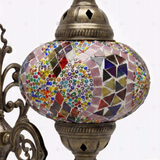 Close-up of Multicolor multicolor jewel mosaic glass globe pattern — wall sconce (ENV APN3060)