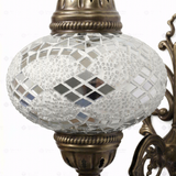 Close-up of White white glow mosaic glass globe pattern — wall sconce (ENV APN3068)