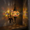 Multicolor multicolor jewel Turkish mosaic wall sconce in styled room — handmade Moroccan wall sconce (ENV APN3074)