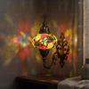 Multicolor multicolor jewel Turkish mosaic wall sconce in styled room — handmade Moroccan wall sconce (ENV APN3093)