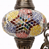 Close-up of Multicolor multicolor jewel mosaic glass globe pattern — wall sconce (ENV APN3093)
