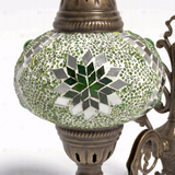 Close-up of Green green jewel mosaic glass globe pattern — wall sconce (ENV APN3096)