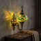 Green green jewel Turkish mosaic wall sconce in styled room — handmade Moroccan wall sconce (ENV APN3100)