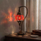 Red ruby red Turkish mosaic table lamp in styled room — handmade Moroccan table lamp (ENV DVN1003)