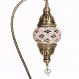 Close-up of Multicolor multicolor jewel mosaic glass globe pattern — table lamp (ENV DVN1010)