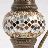 Close-up of Clear clear neutral mosaic glass globe pattern — table lamp (ENV DVN1023)