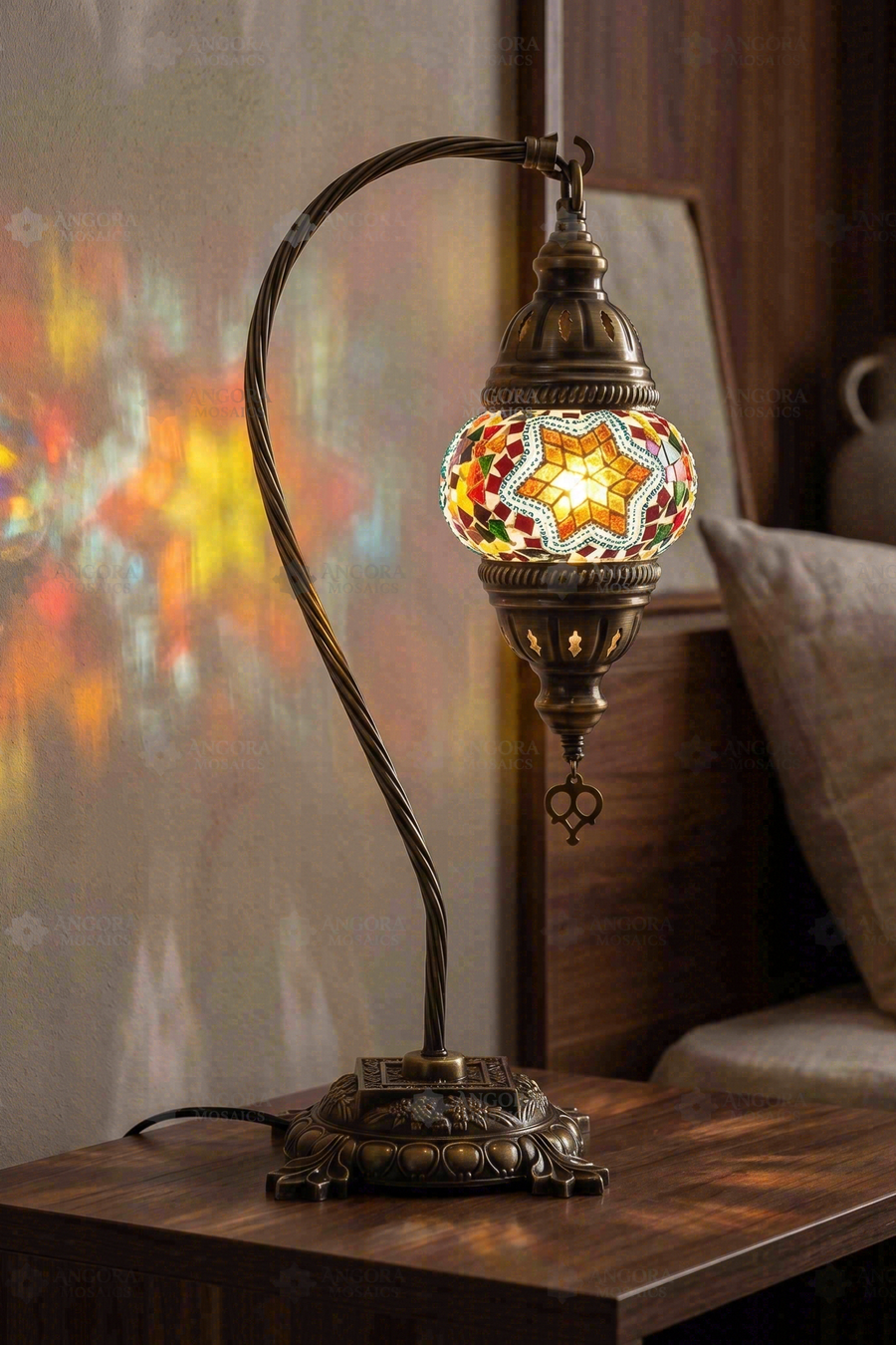 Multicolor Swan Neck Table Lamp