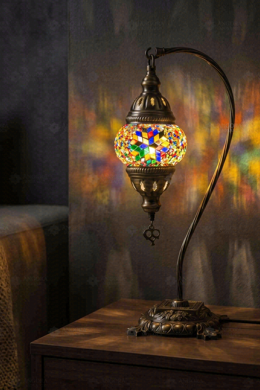 Multicolor Swan Neck Table Lamp