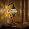 Multicolor multicolor jewel Turkish mosaic table lamp in styled room — handmade Moroccan table lamp (ENV DVN2003)