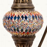 Close-up of Multicolor multicolor jewel mosaic glass globe pattern — table lamp (ENV DVN2003)