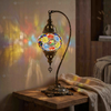 Multicolor multicolor jewel Turkish mosaic table lamp in styled room — handmade Moroccan table lamp (ENV DVN2008)