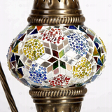 Close-up of Multicolor multicolor jewel mosaic glass globe pattern — table lamp (ENV DVN2008)