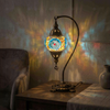 Multicolor multicolor jewel Turkish mosaic table lamp in styled room — handmade Moroccan table lamp (ENV DVN2010)