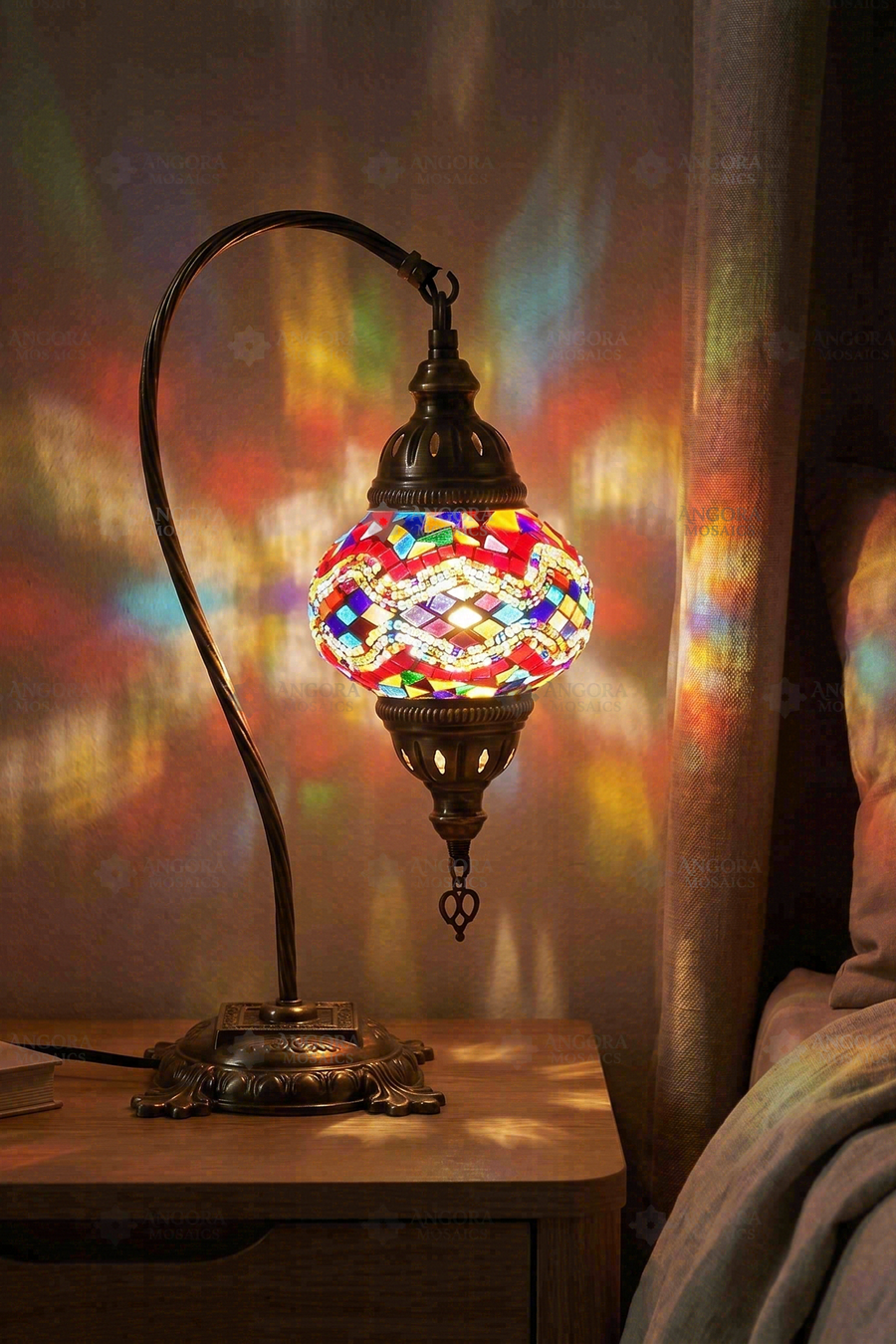 Multicolor Swan Neck Table Lamp