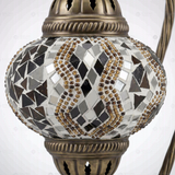 Close-up of Warm Tones mixed warm mosaic glass globe pattern — table lamp (ENV DVN2025)