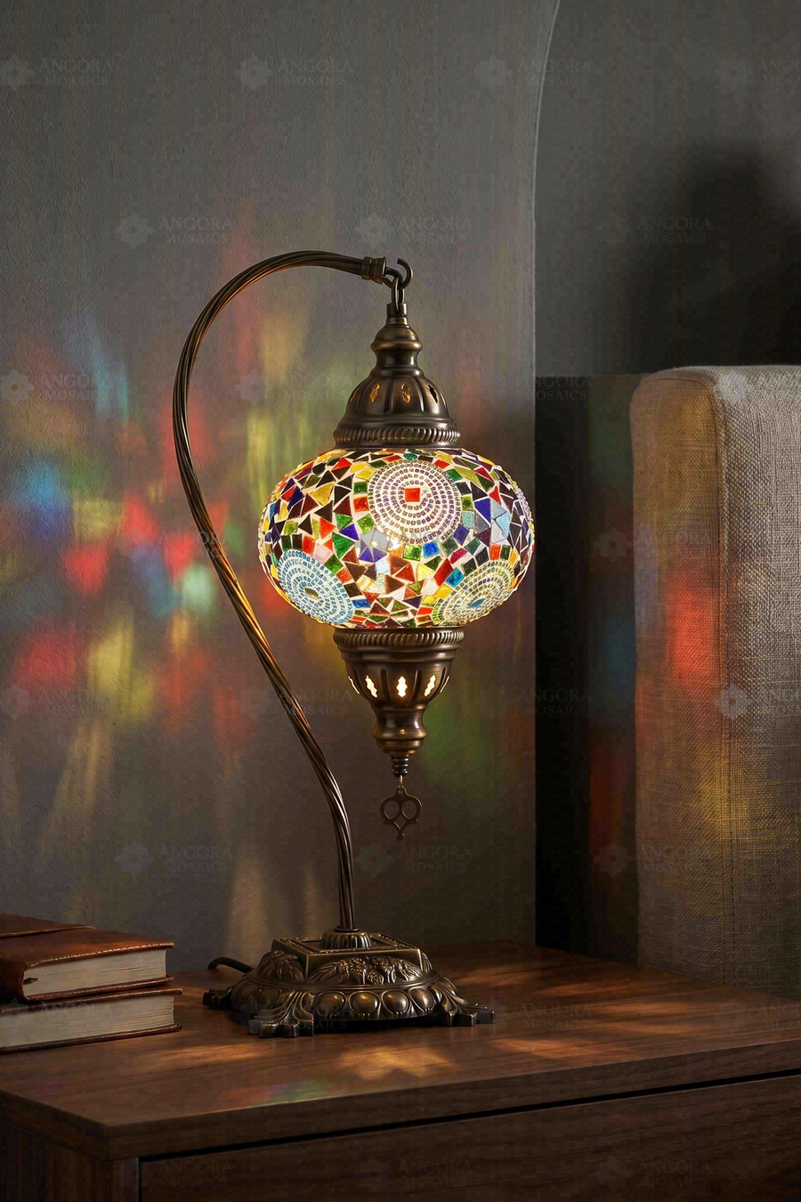 Multicolor Swan Neck Table Lamp
