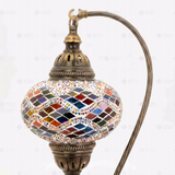 Close-up of Multicolor multicolor jewel mosaic glass globe pattern — table lamp (ENV DVN3002)