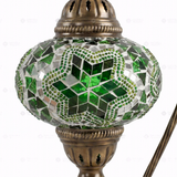 Close-up of Green green jewel mosaic glass globe pattern — table lamp (ENV DVN3003)