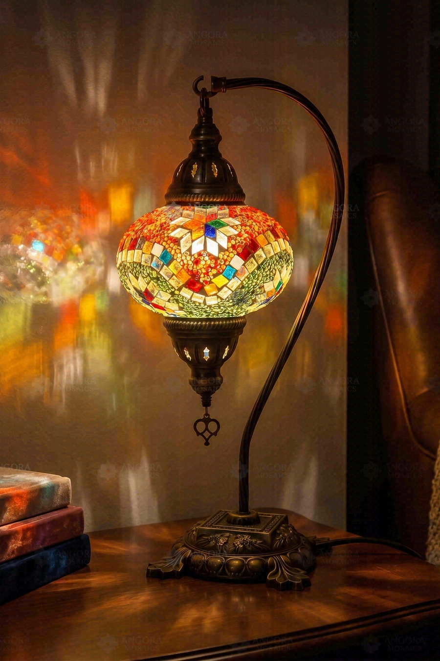 Multicolor Swan Neck Table Lamp