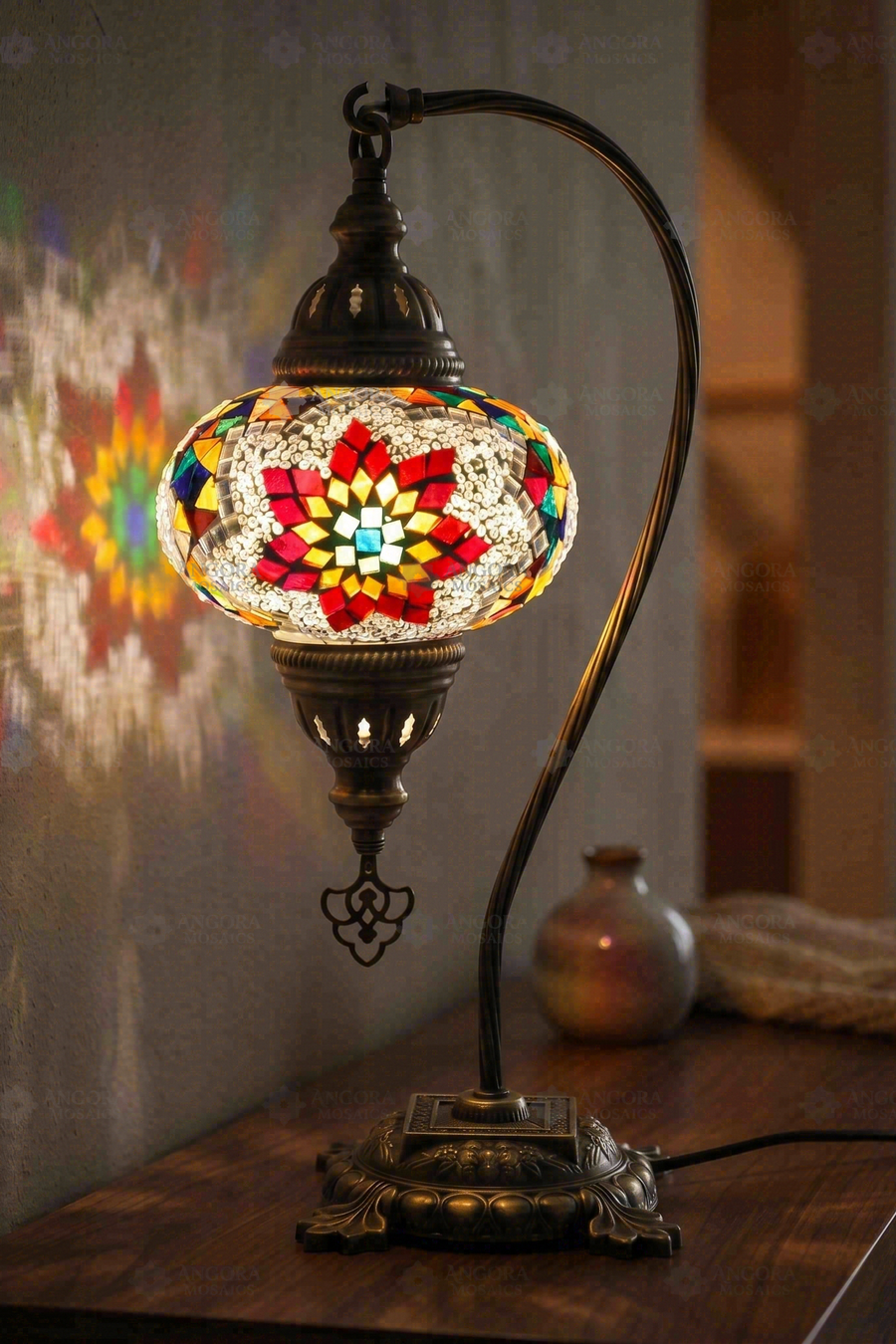 Multicolor Swan Neck Table Lamp
