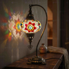 Multicolor multicolor jewel Turkish mosaic table lamp in styled room — handmade Moroccan table lamp (ENV DVN3007)